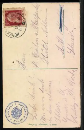 AK Schloss Neuschwanstein mit Gebirgspanorama