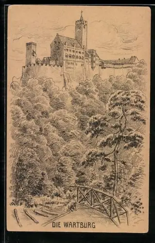 AK Eisenach, Blick auf die Wartburg