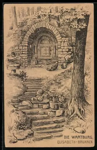 AK Wartburg, Elisabeth-Brunnen, Tor