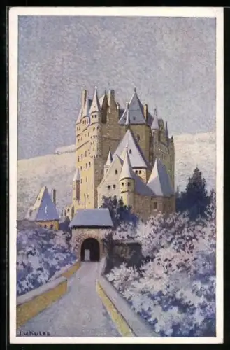Künstler-AK Wierschem, Burg Eltz