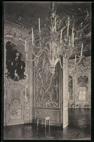 AK München, Schloss Nymphenburg, Reiches Cabinet in der Amalienburg, mit Portrait Amalia