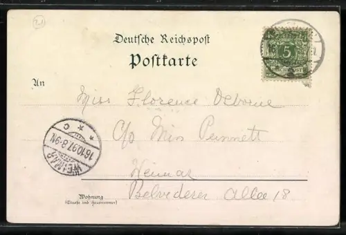 Lithographie Wartburg, Wandernde Elisabeth-Brunnen, Lutherstube