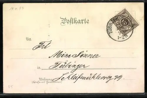 Lithographie Lichtenstein, Schloss mit umgebendem Tal