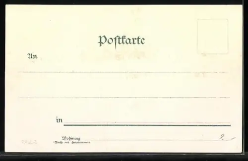 Lithographie Heidelberg, Blick auf das Schloss