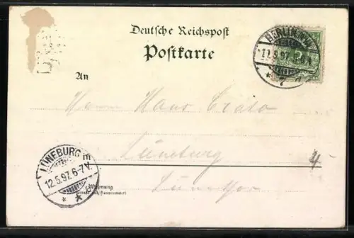 Lithographie Potsdam, Neues Palais, Mausoleum Kaiser Friedrich III., Friedenskirche