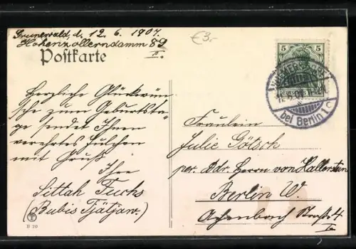 AK Berlin, Königliches Schloss, Strassenpartie und Kutschen, Birkenrinde-Passepartout