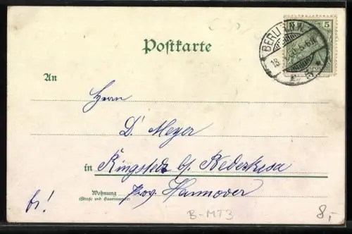 Lithographie Berlin, Königliches Schloss, Schloss von der Nordseite