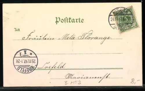 Lithographie Berlin, Königliches Schloss, Denkmal der Königin Louise, Nationalgalerie