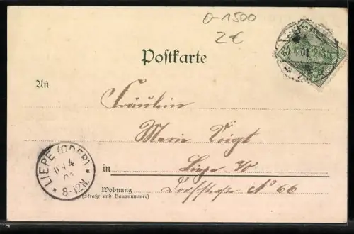 Lithographie Potsdam, Schloss Sanssouci, Blick auf Brunnen und Gartenanlagen