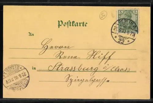 Lithographie Berlin, Königliches Schloss mit Denkmal bei Nacht