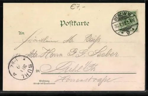 Lithographie Berlin, Königliches Schloss, Strassenpartie und Kutschen