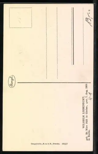 Künstler-AK Wilhelm Liebknecht im Porträt