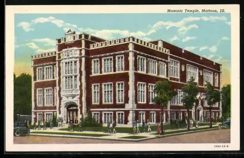 AK Mattoon, IL, Masonic Temple, Freimaurer