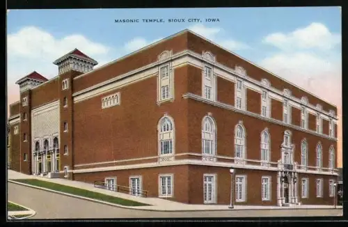 AK Sioux City, IA, Masonic Temple, Freimaurer