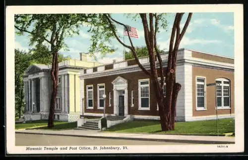 AK St. Johnsbury, VT, Masonic Temple and Post Office