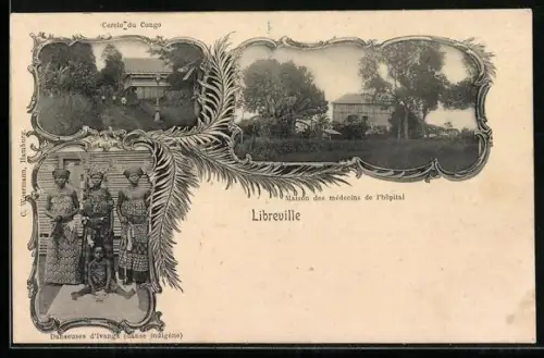 AK Libreville, Maison des médecins de l`hôpital, Cercle du Congo, Danseuses d`Ivanga