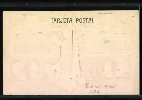 Präge-Lithographie Buenos Aires, Plaza de Mayo, 1810 y 1910