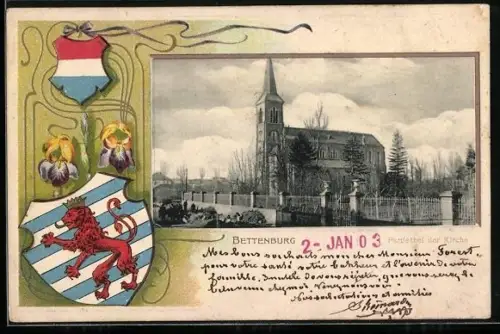 AK Bettenburg, Partie bei der Kirche, Wappen