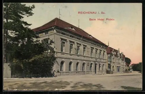 AK Reichenau i. Sa, Partie beim Hotel Phönix