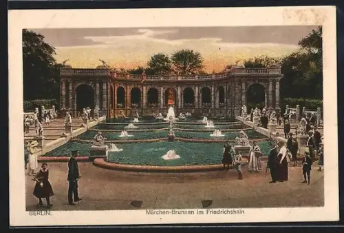 AK Berlin, Märchenbrunnen im Friedrichshain