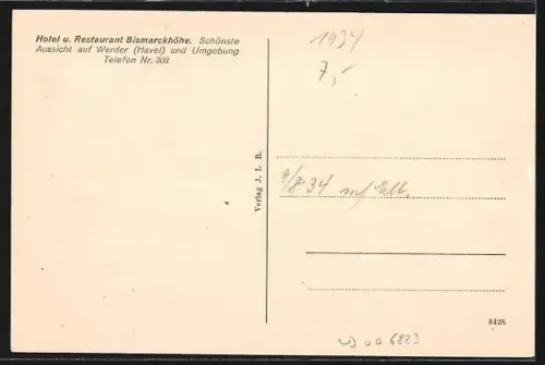 AK Werder / Havel, Totalansicht mit Kirchen, Häuser und Havel