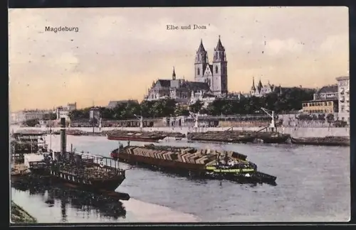 AK Magdeburg, Ortspartie an der Dampferanlagestelle