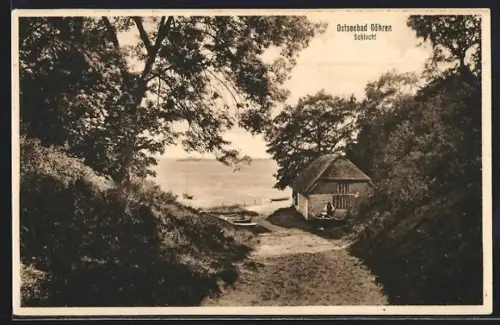AK Göhren / Rügen, Partie an der Schlucht