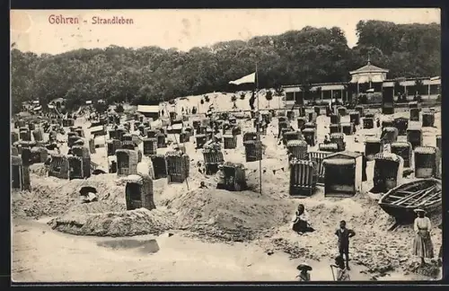 AK Göhren / Rügen, Strandpartie mit Strandkörben und Besuchern
