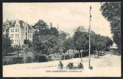 AK Bad Godesberg, Brunnenallee, Strassenpartie