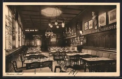 AK Bonn, Gasthaus Hähnchen J. Rieck, Altdeutsches Bierhaus, Grosser Saal