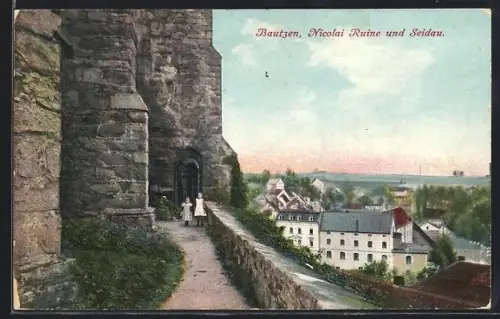 AK Bautzen, Nicolai Ruine und Seidau