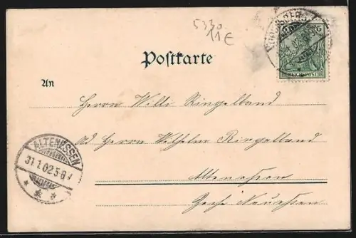 Künstler-AK Godesberg, Ruine, Kaiserstrasse