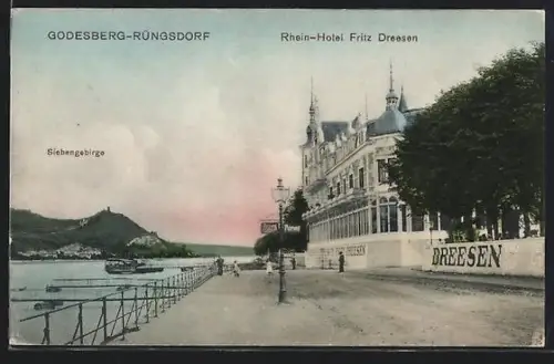 AK Godesberg-Rüngsdorf, Rhein-Hotel Fritz Dreesen, Siebengebirge