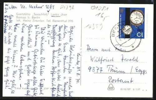 AK Lanke b. Bernau, Gaststätte Seeschloss H. Zimmler