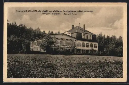 AK Barsinghausen, Restaurant Walhalla, Bes. Ad. Meyer, am Waldweg