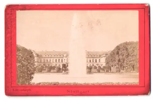 Fotografie F. Brandseph, Stuttgart, Ansicht Stuttgart, Blick auf das neue Schloss mit Fontaine