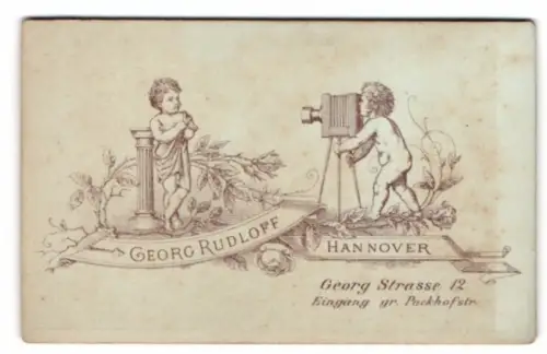 Fotografie Georg Rudolff, Hannover, zwei Kinder mit Plattenkamera und als Modell