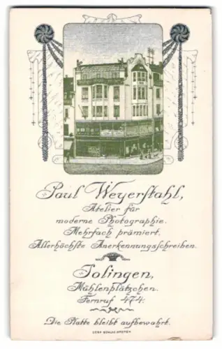 Fotografie Paul Weyerstahl, Solingen, Ansicht Solingen, Blick auf das Atelierhaus am Mühlenplätzchen