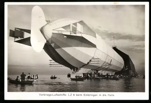 Fotografie Zeppelin LZ 6 beim Einbringen in die Halle