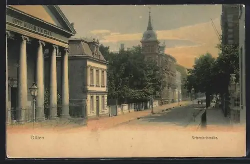 AK Düren / Rhld., Blick in die Schenkelstrasse