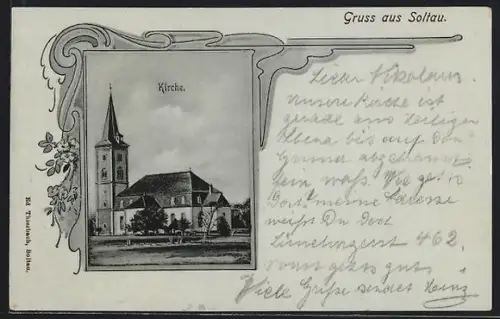 AK Soltau, Kirche, Ornament-Rahmen