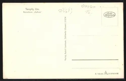 AK Templin / Mark, FDGB-Ferienheim Aufbau
