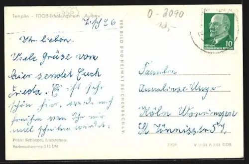 AK Templin / Mark, FDGB-Ferienheim Aufbau