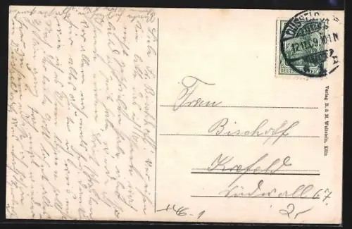 AK Düsseldorf, Graf Adolf-Strasse mit Strassenbahn