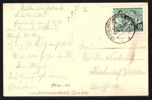 Foto-AK Falkenberg /Mark, Strassenpartie mit Wohnhaus