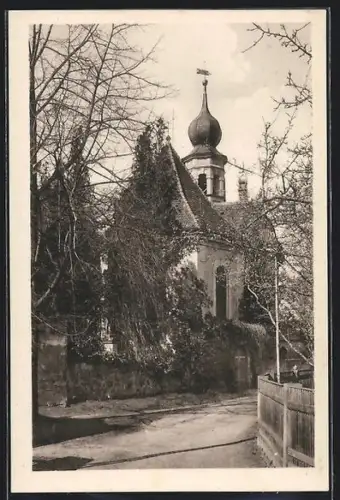 AK Dresden-Hosterwitz, Blick zur Kirche