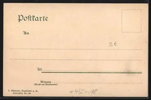 AK Frankfurt-Sachsenhause, Schaumainkai auf Wilhelm- und Eisenbahnbrücke, Bootshaus Rudergesellschaft Germania 1869