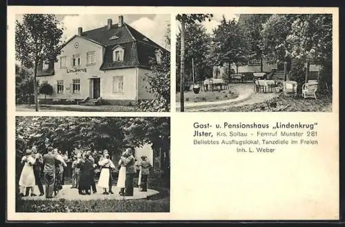 AK Ilster / Munster, Gasthaus - Pension Lindenkrug, Inh. L. Weber