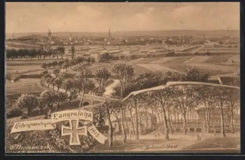 Künstler-AK Otto Thomasczek: Langensalza, Gefangenenlager 1915, Schwefelbad