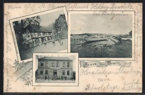 AK Bomlitz, Gasthaus Richard Helbig, Fachwerkhaus